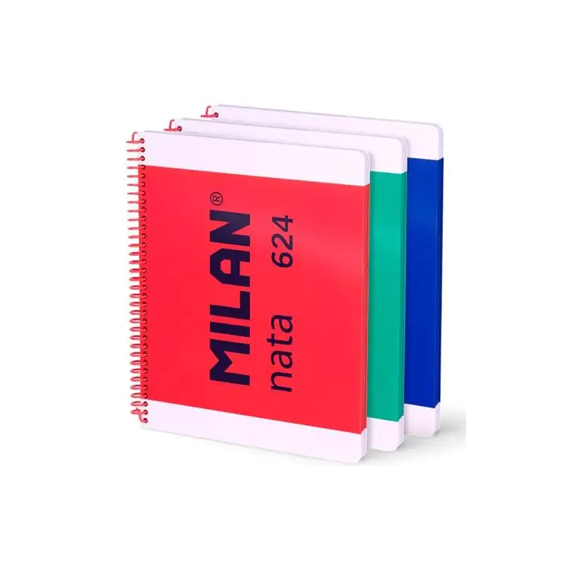 (57042E80X3) MILAN CUADERNO ESPIRAL A4 80H 95GR PAUTADO 7MM TAPA DURA COLECCIÓN NATA® 624 SINCE 1918 SURTIDO PACK 3 UD