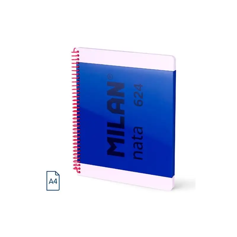 (57043E80B) MILAN CUADERNO ESPIRAL A4 80H 95GR 5X5MM TAPA DURA COLECCIÓN NATA® 624 SINCE 1918 AZUL