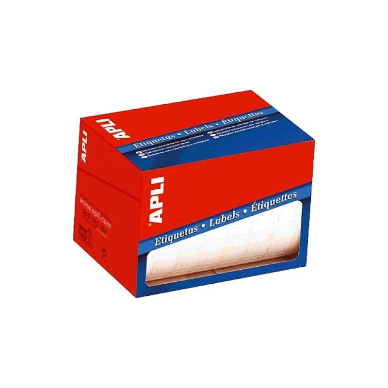 (01688) APLI ETIQUETAS PARA PRECIOS 22X32MM ESCRITURA MANUAL C/ROMOS ROLLO DE 2000 BLANCO