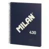 (57142E80B) MILAN CUADERNO CON ESPIRAL A4 80H 95GR PAUTADO 1 LÍNEA 7MM SERIE 430 SINCE 1918 AZUL