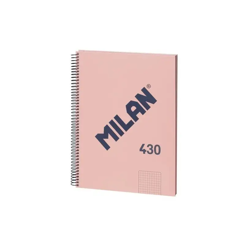 (57142E80P) MILAN CUADERNO CON ESPIRAL A4 80H 95GR PAUTADO 1 LÍNEA 7MM TAPA DURA SERIE 430 SINCE 1918 ROSA