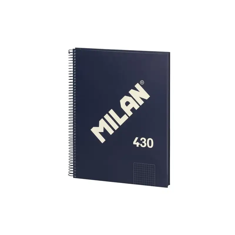 (57143E80B) MILAN CUADERNO CON ESPIRAL A4 80H 95GR CUADRICULA 5X5MM TAPA DURA SERIE 430 SINCE 1918 AZUL