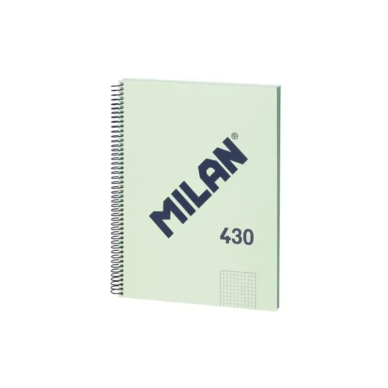 (57143E80GR) MILAN CUADERNO CON ESPIRAL A4 80H PAPEL 95GR CUADRICULADO 5X5MM TAPA DURA SERIE 430 SINCE 1918 VERDE
