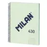 (57143E80GR) MILAN CUADERNO CON ESPIRAL A4 80H PAPEL 95GR CUADRICULADO 5X5MM TAPA DURA SERIE 430 SINCE 1918 VERDE
