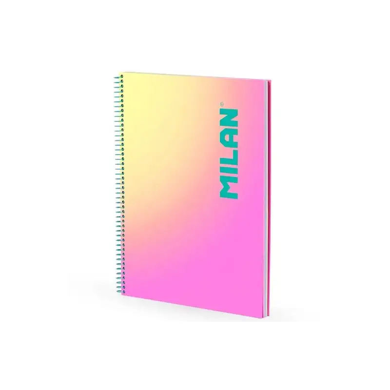 (57143E90SNP) MILAN CUADERNO ESPIRAL A4 90H 95GR CUADRÍCULA 5X5 TAPA DURA COLECCIÓN SUNSET ROSA