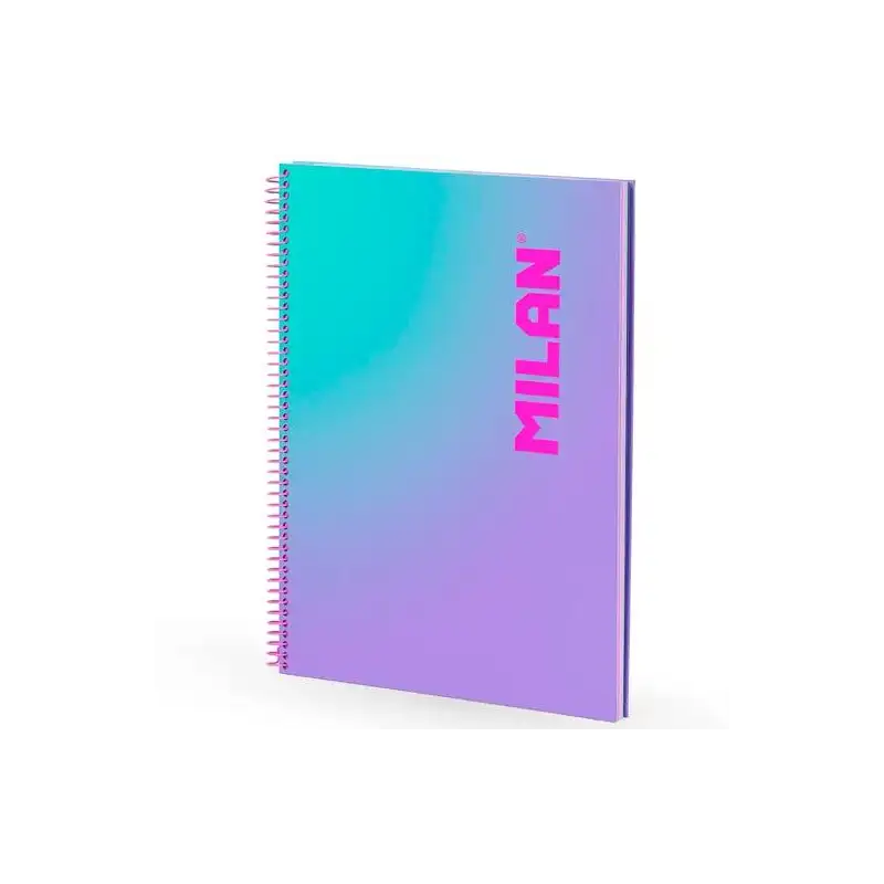 (57143E90SNPR) MILAN CUADERNO ESPIRAL A4 90H 95GR CUADRÍCULA 5X5 TAPA DURA COLECCIÓN SUNSET LILA