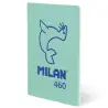 (57252G24GR460) MILAN LIBRETA GRAPADA A5 24H PAPEL BLANCO 95GR LÍNEA 7MM COLECCIÓN 460 SINCE 1918 VERDE