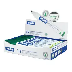 (16529124) MILAN ROTULADOR PIZARRA BLANCA PUNTA REDONDA VERDE CAJA 12 UD