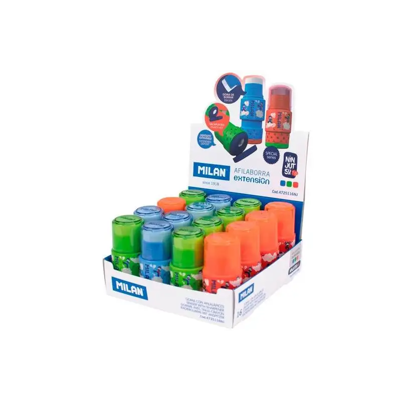 (4725116NJ) MILAN AFILABORRA EXTENSION SERIE ESPECIAL NINJUTSU C/SURTIDOS CAJA EXPOSITORA 16 UD