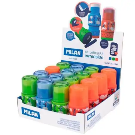 (4725116NJ) MILAN AFILABORRA EXTENSION SERIE ESPECIAL NINJUTSU C/SURTIDOS CAJA EXPOSITORA 16 UD