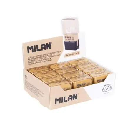 (CMMS1412) MILAN GOMA THE MASTER GUM (ESPECIAL BELLAS ARTES) CON FUNDA RÍGIDA CAJA EXPOSITORA 12 UD