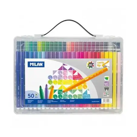 (0615350Y) MILAN ROTULADORES PUNTA CÓNICA COLORES SURTIDOS MALETÍN 50 UD