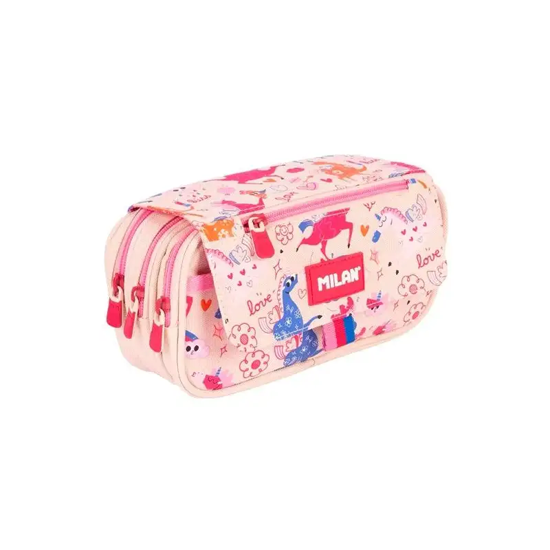 (08149FLC) MILAN PORTATODO 4 CREMALLERAS CON SOLAPA SERIE ESPECIAL FLOWICORN