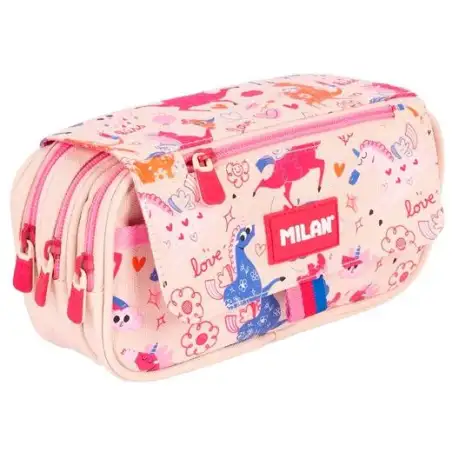 (08149FLC) MILAN PORTATODO 4 CREMALLERAS CON SOLAPA SERIE ESPECIAL FLOWICORN