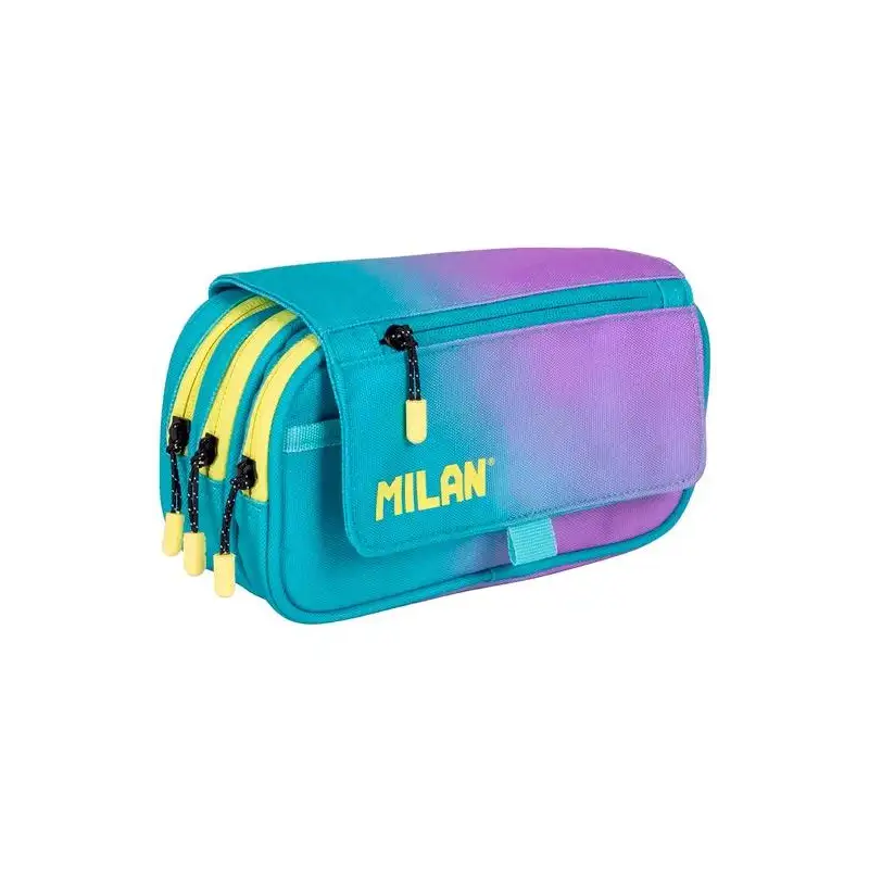 (08149SN26) MILAN PORTATODO 4 CREMALLERAS CON SOLAPA SUNSET TURQUESA