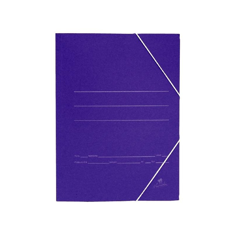 (1045) MARIOLA CARPETA CARTÓN BÁSICA 500GR CUARTO C/GOMAS SOLAPA 24X19CM CARTÓN MATE AZUL