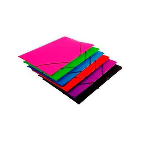 (1085PSU) MARIOLA CARPETA CON GOMAS POLIPROPILENO 450 MICRAS SOLAPA FOLIO COLORES SURTIDOS