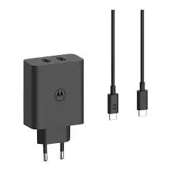 (SIMC1252) MOTOROLA CARGADOR PARED CON CABLE 2 X USB-C TURBO POWER GAN 125W DUAL
