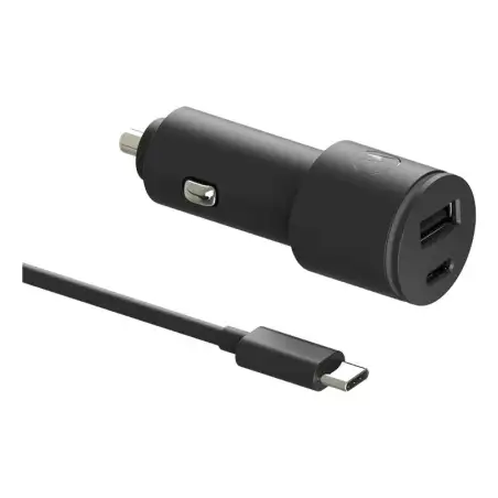 (SJV102-EU) MOTOROLA CARGADOR DE COCHE 1 USB-A - 1 USB-C CON CABLE 45W NEGRO
