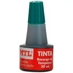 (79538) MTL TINTA DE SELLAR PARA RECARGA DE TAMPONES 30ML VERDE