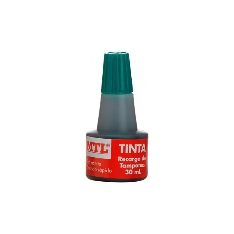 (79538) MTL TINTA DE SELLAR PARA RECARGA DE TAMPONES 30ML VERDE