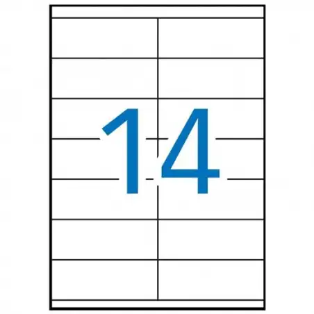 (04709) MULTI-3 ETIQUETAS ADHESIVAS 105X40MM INKJET/LÁSER C/RECTOS 14 X 100H BLANCO