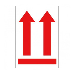 (12402) APLI ROLLO ETIQUETA FLECHA POSICIÓN VERTICAL ROJA