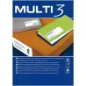 (10502) MULTI-3 ETIQUETAS ADHESIVAS 105X29MM INKJET/LÁSER C/RECTOS 20 X 100H BLANCO