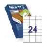 (10518) MULTI-3 ETIQUETAS ADHESIVAS 70X37MM INKJET/LÁSER CANTOS RECTOS 24 X 500H BLANCO