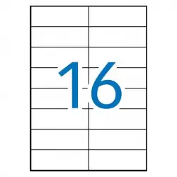 (10524) MULTI-3 ETIQUETAS ADHESIVAS 105X37MM INKJET/LÁSER C/RECTOS 16 X 500H BLANCO