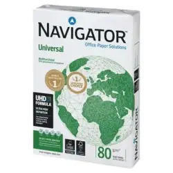 (108805) NAVIGATOR PAPEL UNIVERSAL DIN A4 80GR PAQUETE 500H BLANCO -CAJA 5 UD- *** MAS DE 7 CAJAS SE PALETIZA