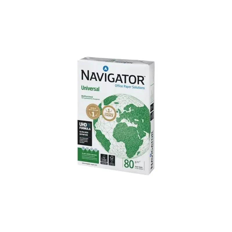 (108805) NAVIGATOR PAPEL UNIVERSAL DIN A4 80GR PAQUETE 500H BLANCO -CAJA 5 UD- *** MAS DE 7 CAJAS SE PALETIZA