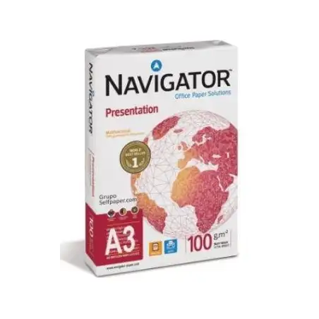 (NAVI100  A3) NAVIGATOR PAPEL FOTOCOPIADORA DIN A3 100GR PAQUETE DE 500 HOJAS BLANCO