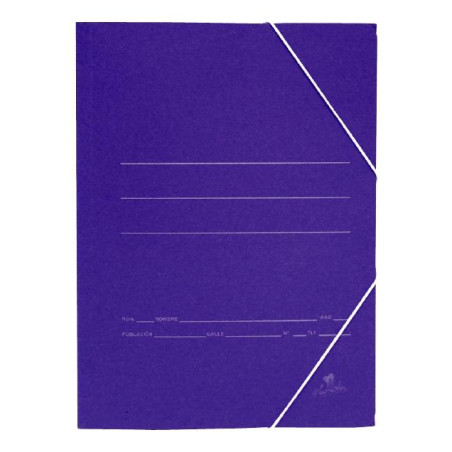 (1085) MARIOLA CARPETA CARTÓN BÁSICA 500GR GOMAS SOLAPA FOLIO 34X25CM CARTÓN MATE AZUL -20U-