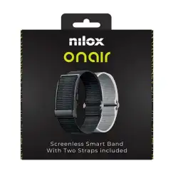 (NXSWONAIRBK) NILOX PULSERA INTELIGENTE SIN PANTALLA BLUETOOTH INCLUYE DOS PULSERAS NEGRO Y PLATA