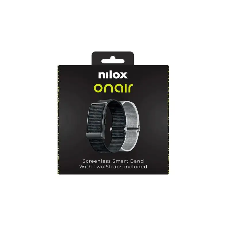 (NXSWONAIRBK) NILOX PULSERA INTELIGENTE SIN PANTALLA BLUETOOTH INCLUYE DOS PULSERAS NEGRO Y PLATA