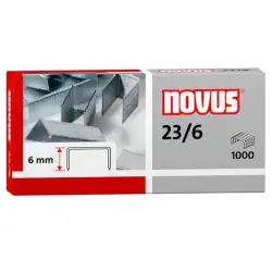 (042-0039) NOVUS GRAPAS 23/6 PARA GRAPADORAS DE GRUESOS CAJA 1000 UD
