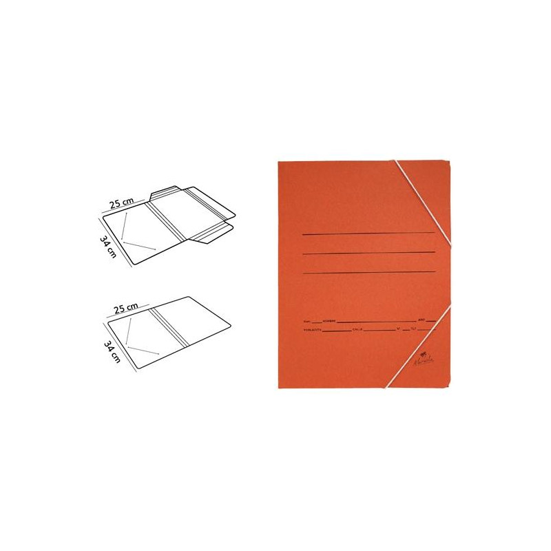 (1185) MARIOLA CARPETA CARTÓN 500 GR SOLAPA GOMAS FOLIO CUERO MATE -20U-