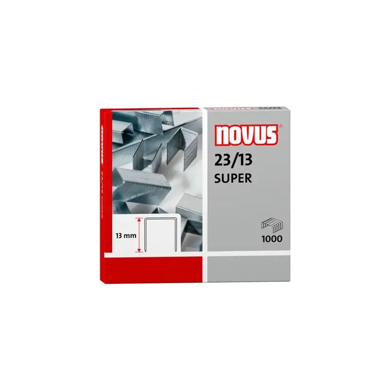 (042-0533) NOVUS GRAPAS SUPER 23/13 PARA GRAPADORAS DE GRUESOS CAJA 1000 UD