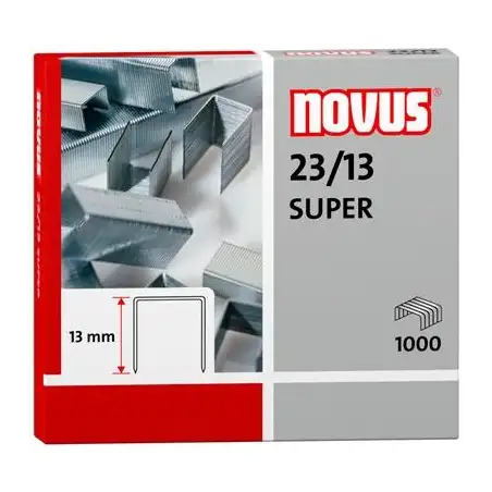 (042-0533) NOVUS GRAPAS SUPER 23/13 PARA GRAPADORAS DE GRUESOS CAJA 1000 UD