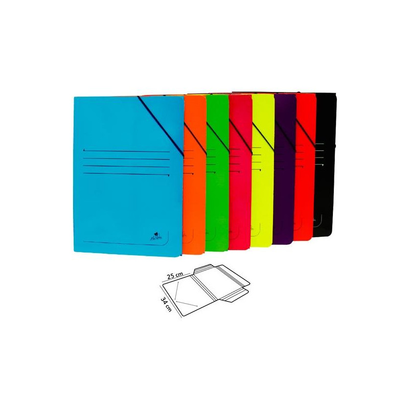 (1523SU) MARIOLA CARPETA CON GOMAS SOLAPA FOLIO CARTÓN PLASTIFICADO BRILLO C/SURTIDOS