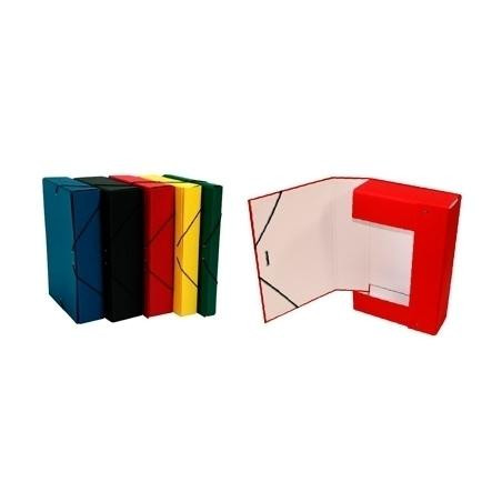 (207F4) MARIOLA CAJA DE PROYECTOS ARMADA CIERRE C/GOMA LOMO FIJO 7CM CARTÓN FORRADO GELTEX NEGRO