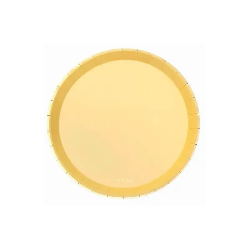 (119-1042) OH YEAH PLATO LLANO METLAIZADO Ø20.5CM AMARILLO PASTEL PACK 8U