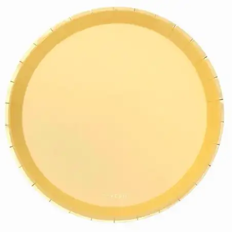 (119-1042) OH YEAH PLATO LLANO METLAIZADO Ø20.5CM AMARILLO PASTEL PACK 8U