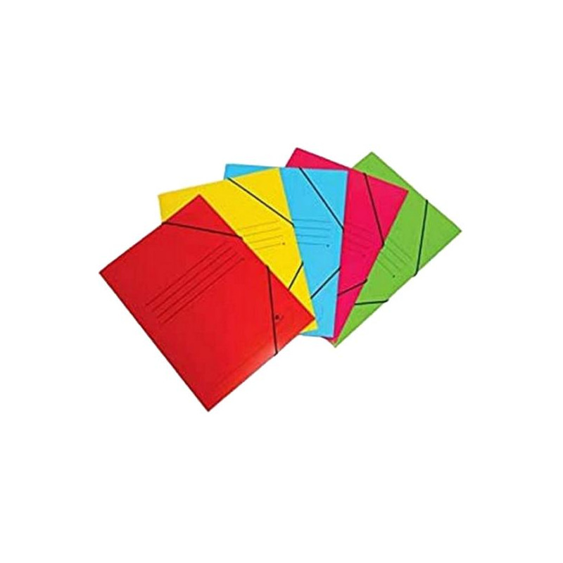 (1525RO) MARIOLA CARPETA CON GOMAS 3 SOLAPAS FOLIO C/ETIQUETA EN LOMO CARTÓN 500GR SIMILPRESPAM ROJO