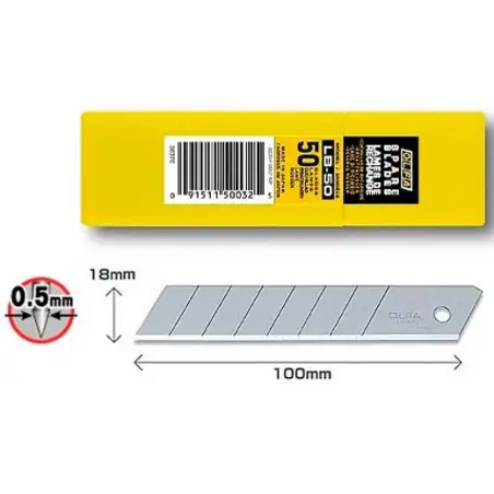 (LB-50) OLFA REPUESTO CUTTER 100X18MM / CUCHILLA FRACTURABLE 50 CUCHILLAS