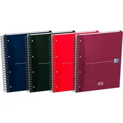 (100100314) OXFORD CUADERNO OFFICE ESSENTIALS EUROPEANBOOK 4 MICROPERFORADO 100H A5+ 5X5 C/SEPARADORES T/EXTRADURAS C/SURTIDOS