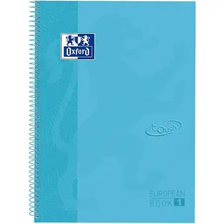(400107010) OXFORD CUADERNO EUROPEANBOOK 1 TOUCH WRITE&ERASE 80H A4+ 5X5MM MICROPERFORADO T/EXTRADURA AZUL PASTEL