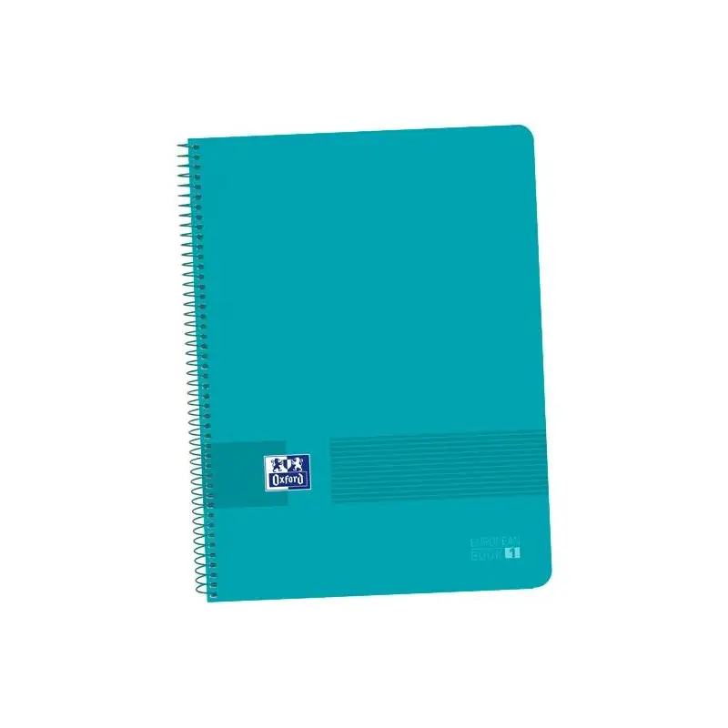 (400149420) OXFORD CUADERNO LIVE&GO EUROPEANBOOK 1 80H A4+ 5X5MM MICROPERFORADO T/PLÁSTICO PACK 5 UD AQUA