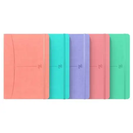 (400154941) OXFORD CUADERNO COSIDO SIGNATURE 80H A5 1 LÍNEA CIERRE C/GOMA TAPA EXTRADURA C/SURTIDOS PASTEL